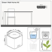 Фото Комплект Lechuza Green Wall Home Kit Color 48х6х14 см сірий 13399