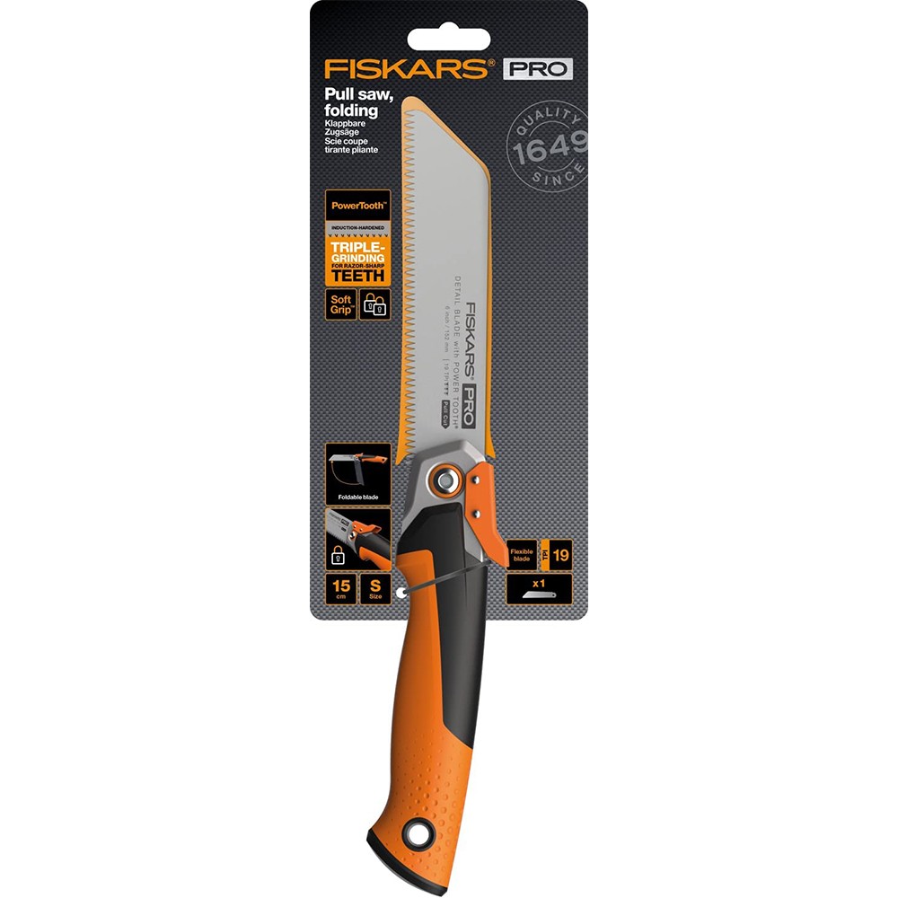 Пила складна Fiskars PowerTooth 150 мм 19 TPI 1062932