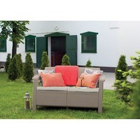 Диван садовий Keter Corfu Love Seat з подушками капучино 227644