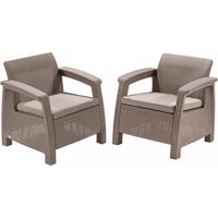 Комплект садових крісел Keter Corfu Duo Set капучино 227643