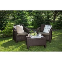 Комплект садових меблів Keter Corfu II Weekend Set 2 крісла + 1 стіл коричневий 223235