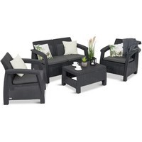 Фото Комплект садових меблів Keter Corfu II Set 1 диван + 2 крісла + 1 стіл графіт 223204
