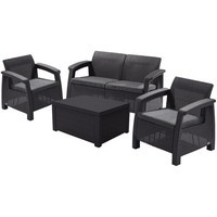 Фото Комплект садових меблів Keter Corfu II Box Set 1 диван + 2 крісла + 1 стіл графіт 223174