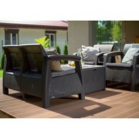 Комплект садових меблів Keter Corfu II Box Set 1 диван + 2 крісла + 1 стіл графіт 223174