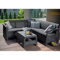 Фото Комплект садових меблів Keter Corfu Relax Set 1 диван + 1 стіл графіт 227816