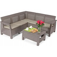 Комплект садових меблів Keter Corfu Relax Set 1 диван + 1 стіл капучино 227845