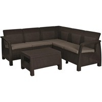 Комплект садових меблів Keter Corfu Relax Set 1 диван + 1 стіл коричневий 227815
