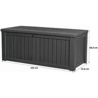 Ящик-скриня Keter Rockwood Storage Box 570 л графіт 250185