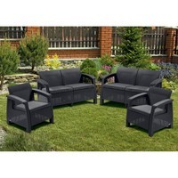 Комплект садовой мебели Keter Corfu Rest Set 2 дивана + 2 кресла графіт 241725