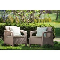 Фото Комплект садових меблів Keter Corfu Rest Set 2 дивани + 2 крісла капучино 241723