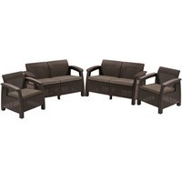 Комплект садовой мебели Keter Corfu Rest Set 2 дивана + 2 кресла коричневий 241724