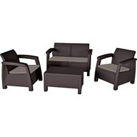 Фото Комплект садових меблів Keter Bahamas Set 1 диван + 2 крісла + 1 стіл коричневий 230683