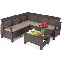 Фото Комплект садових меблів Keter Bahamas Relax 1 диван + 1 стіл коричневий 233613