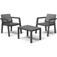 Фото Комплект садових меблів Emily Balcony Set without cushions (без подушок) 2 крісла + 1 стіл графіт Keter 247062