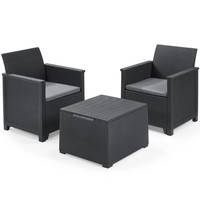 Комплект садових меблів Keter Elodie Balcony Set 2 крісла + 1 стіл графіт 254094