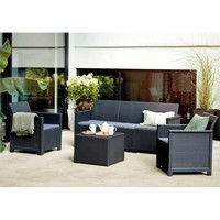 Фото Комплект садових меблів Keter Elodie 5 seater set 1 диван + 2 крісла + 1 стіл графіт 253923