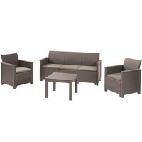 Фото Комплект садових меблів Keter Elodie 5 seater set (Chicago table) 1 диван + 2 крісла + 1 стіл капучино 246154