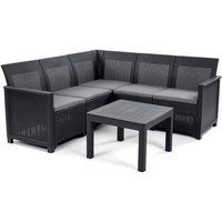 Комплект садових меблів Keter Elodie 5 Corner кутовий диван + стіл графіт 249597