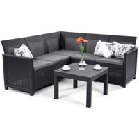 Комплект садових меблів Keter Elodie 5 Corner кутовий диван + стіл графіт 249597
