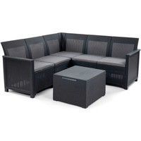 Фото Комплект садових меблів Keter Elodie 5 seater Corner кутовий диван + стіл графіт 254097