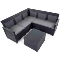 Фото Комплект садових меблів Keter Elodie 5 seater Corner кутовий диван + стіл графіт 254097