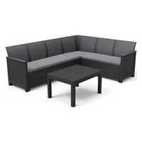 Комплект садових меблів Keter Elodie 6 seater Corner кутовий диван + стіл графіт 249586