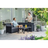 Фото Комплект садових меблів Keter Elodie 6 seater Corner кутовий диван + стіл графіт 249586