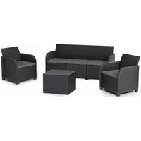 Комплект садових меблів Keter Rosalie 1 диван + 2 крісла + 1 стіл графіт 254096