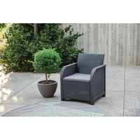 Комплект садових меблів Keter Rosalie 1 диван + 2 крісла + 1 стіл графіт 254096