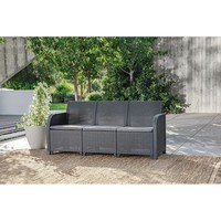 Фото Комплект садових меблів Keter Rosalie 1 диван + 2 крісла + 1 стіл графіт 254096