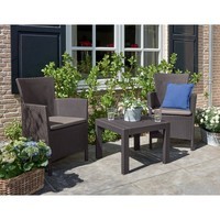 Фото Комплект садових меблів Keter Rosario balcony set 2 крісла + 1 стіл коричневий 216939