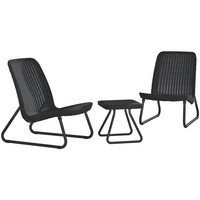 Фото Комплект садових меблів Keter Rio patio set 2 крісла +1 стіл графіт 211429
