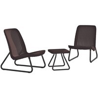 Фото Комплект садових меблів Keter Rio patio set 2 крісла +1 стіл коричневий 211426