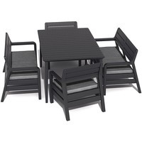Комплект садових меблів Keter Delano set with Lima table 160 2 дивани + 2 крісла + 1 стіл графіт 233328