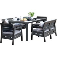 Фото Комплект садових меблів Keter Delano set with Lima table 160 2 дивани + 2 крісла + 1 стіл графіт 233328