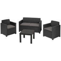Комплект садових меблів Keter Alabama set 1 диван + 2 крісла + 1 стіл графіт 213968