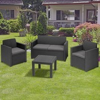 Фото Комплект садових меблів Keter Alabama set 1 диван + 2 крісла + 1 стіл графіт 213968