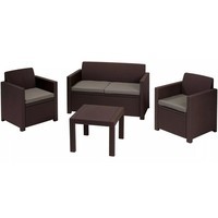 Комплект садових меблів Keter Alabama set 1 диван + 2 крісла + 1 стіл коричневий 213967