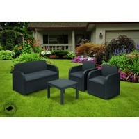 Фото Комплект садових меблів Keter Georgia set 1 диван + 2 крісла + 1 стіл графіт 216742