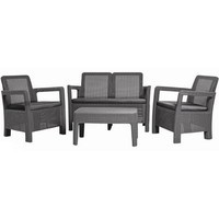 Фото Комплект садових меблів Keter Tarifa Set 1 диван + 2 крісла + 1 стіл сірий 233195