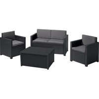 Комплект садових меблів Keter Monaco set with storage table 1 диван + 2 крісла + 1 стіл графіт 216779