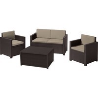 Комплект садових меблів Keter Monaco set with storage table 1 диван + 2 крісла + 1 стіл коричневий 216778