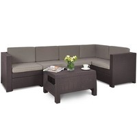 Фото Комплект садових меблів Keter Provence set with coffee table кутовий диван + стіл коричневий 227777
