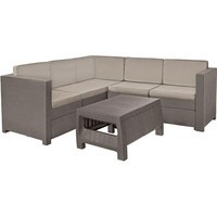 Комплект садових меблів Keter Provence set with coffee table кутовий диван + стіл капучино 227780