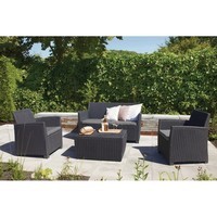 Комплект садових меблів Keter Mia set with cushion box 1 диван + 2 крісла + 1 стіл графіт 231616