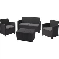 Фото Комплект садових меблів Keter Mia set with cushion box 1 диван + 2 крісла + 1 стіл графіт 231616