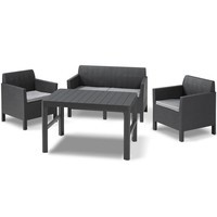 Фото Комплект садових меблів Keter Orlando set + Lyon wicker table 1 диван + 2 крісла + 1 стіл графіт 232295