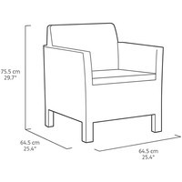 Фото Комплект садових меблів Keter Orlando set with small table 1 диван + 2 крісла + 1 стіл коричневий 228017