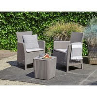 Фото Комплект садових меблів Keter Trenton Balcony cappucino (Round wicker table) 2 крісла + 1 стіл 231696