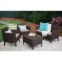 Фото Комплект садових меблів Keter Salemo Set 1 диван + 2 крісла + 1 стіл коричневий 253228